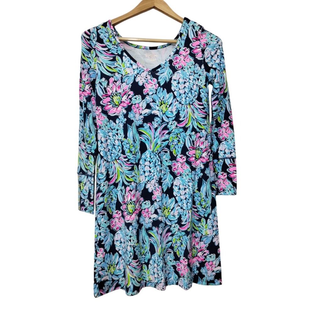 Lilly Pulitzer Kaisley High Tide Navy Pineapple Paradise‎ Mini Dress Size XS